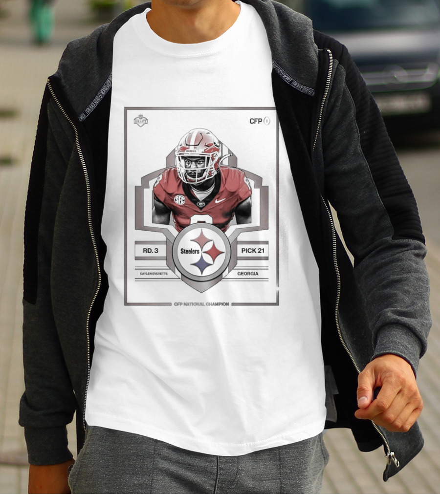 Pittsburgh Steelers Pick No. 8 Georgia Daylen Everette 2026 Draft T-Shirt