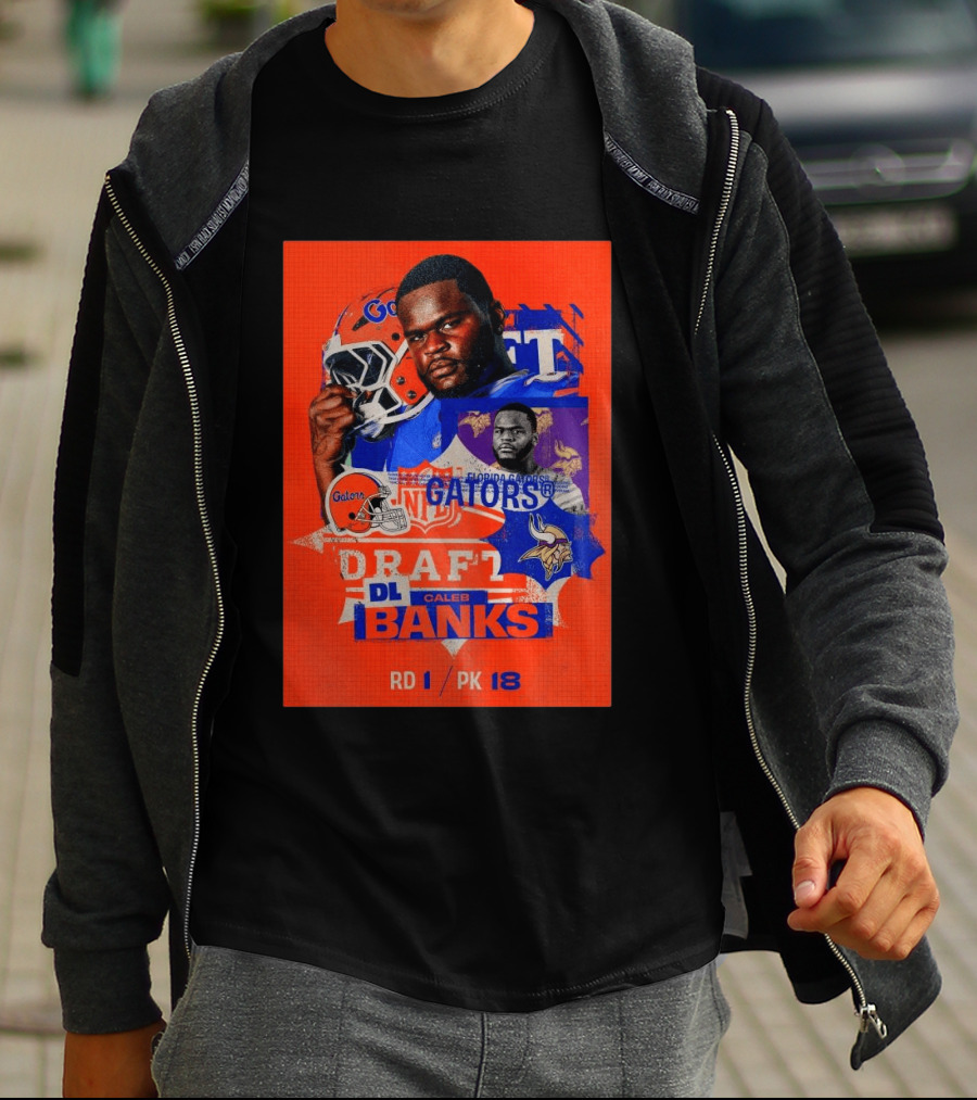 Florida Gators Football Caleb Banks NFL Draft DL Round 1 Pick 18 T-Shirt