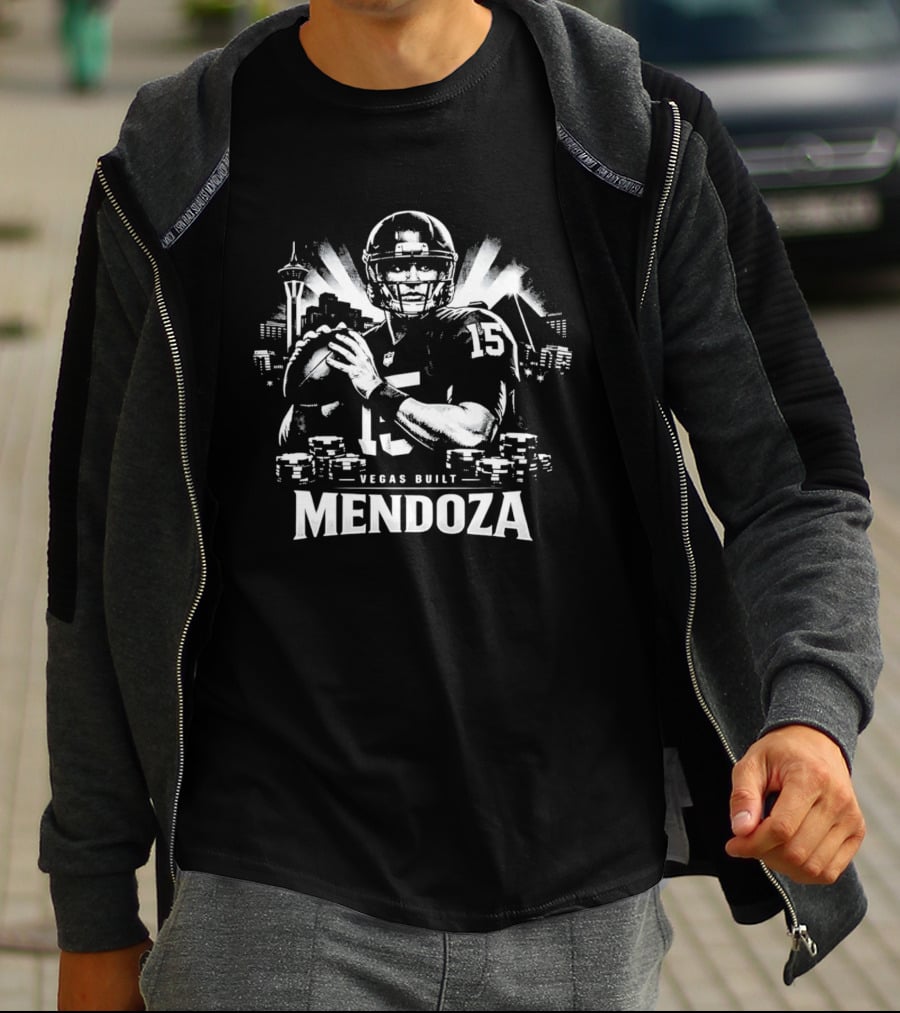 Vegas Built Mendoza City Skyline Fernando Mendoza 15 T-Shirt