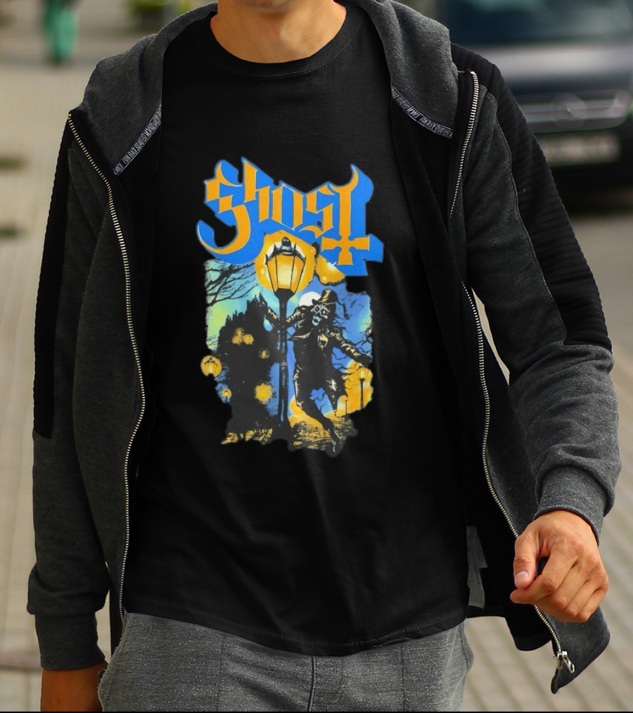 Ghost Lamplighter Night Scene With Lantern And Top Hat Figure T-Shirt