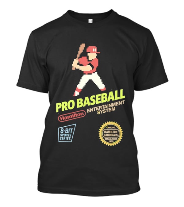 Hamilton Cardinals 8 Bit Nintendo Licensed Pro Baseball Players T-Shirt