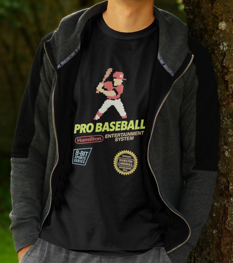 Hamilton Cardinals 8 Bit Nintendo Licensed Pro Baseball Players T-Shirt