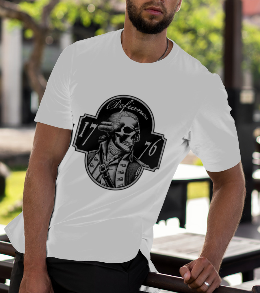 Defiance 1776 George Washington Skeleton Patriotic T-Shirt