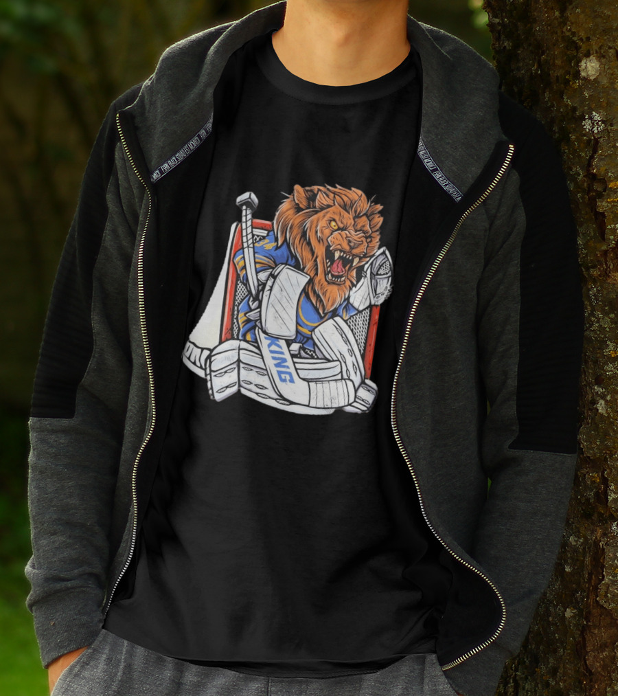 Lion Goalie King Buffalo Sabres Hockey T-Shirt