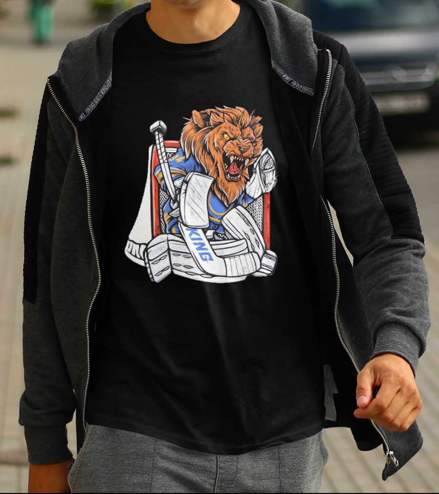 Lion Goalie King Buffalo Sabres Hockey T-Shirt