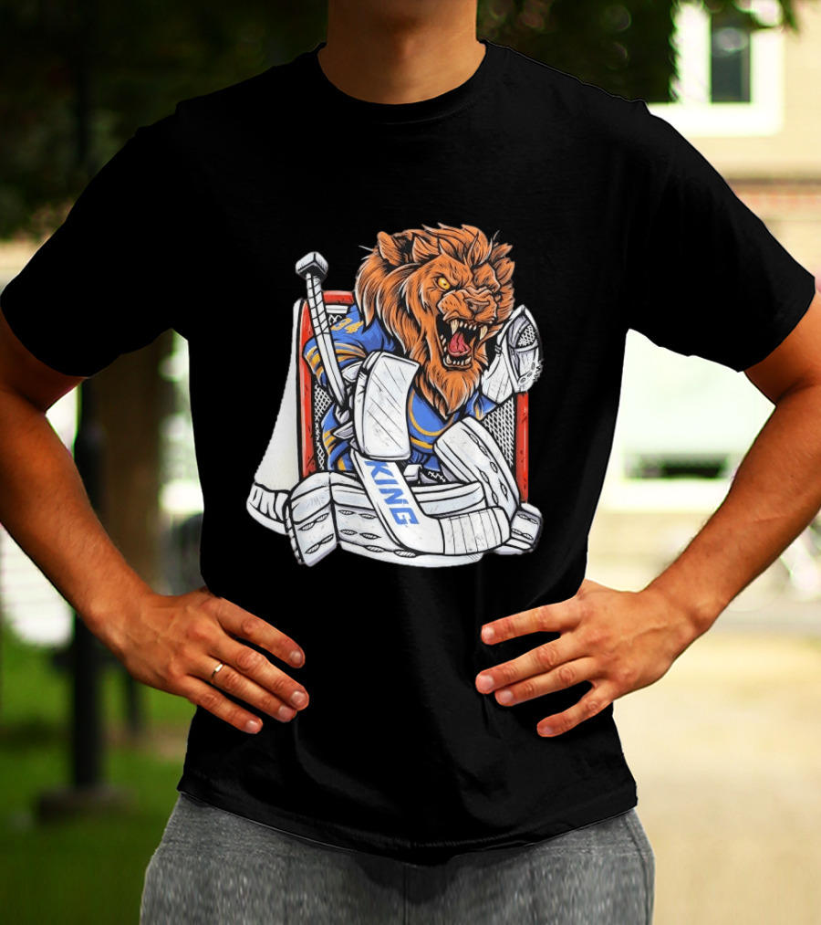 Lion Goalie King Buffalo Sabres Hockey T-Shirt