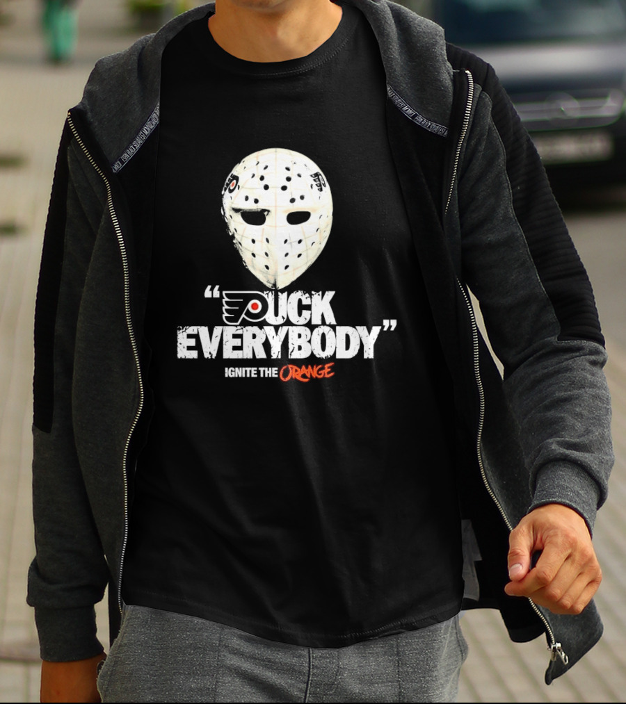 Philadelphia Flyers Puck Everybody Ignite The Orange Hockey Mask NHL 2026 T-Shirt