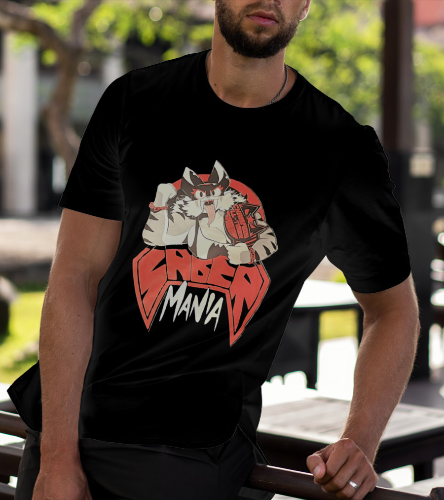 Ring Cats Saber Mania Wrestling Champion Feline T-Shirt