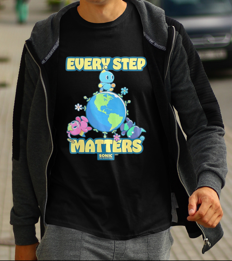 Sonic The Hedgehog Chao Every Step Matters Earth Day T-Shirt