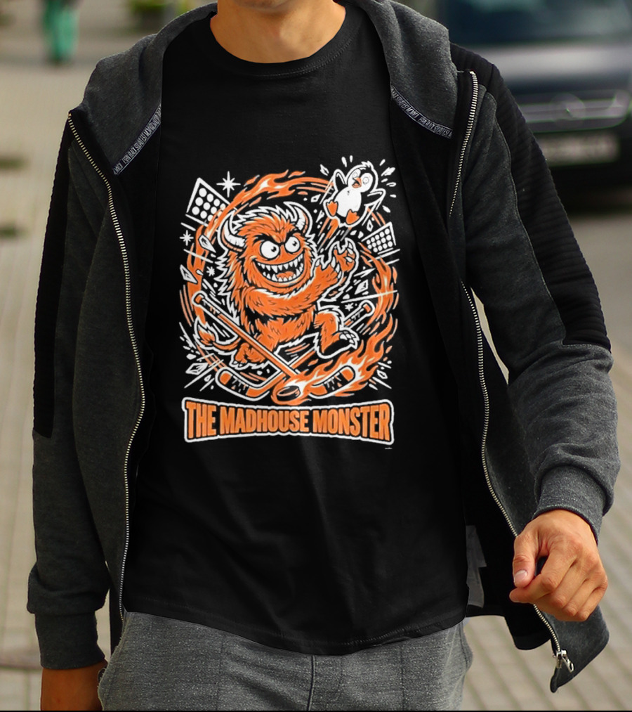 The Madhouse Monster Philadelphia Flyers Beat Pittsburgh Penguins Hockey Rivalry T-Shirt