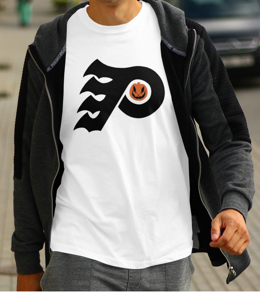 Philadelphia Flyers Pumpkin Face Halloween T-Shirt