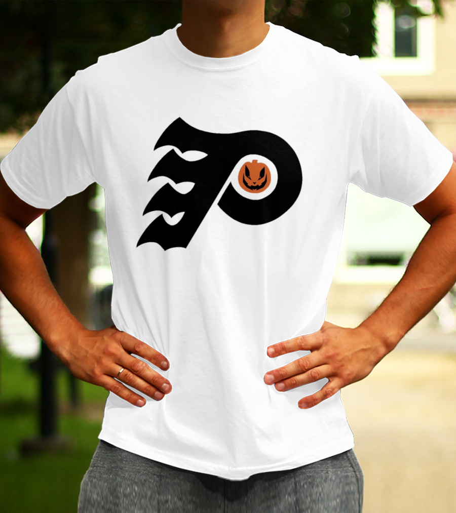 Philadelphia Flyers Pumpkin Face Halloween T-Shirt