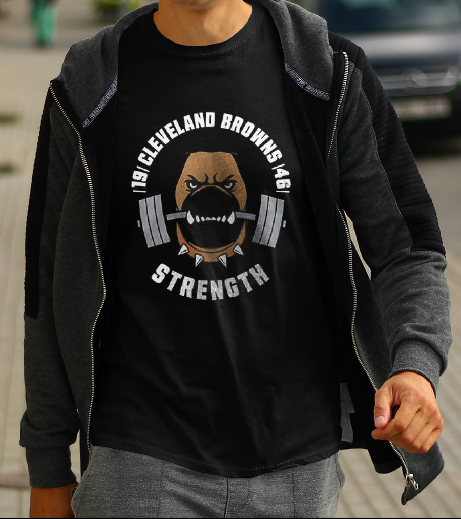 Cleveland Browns Strength Mascot Barbell 1946 T-Shirt