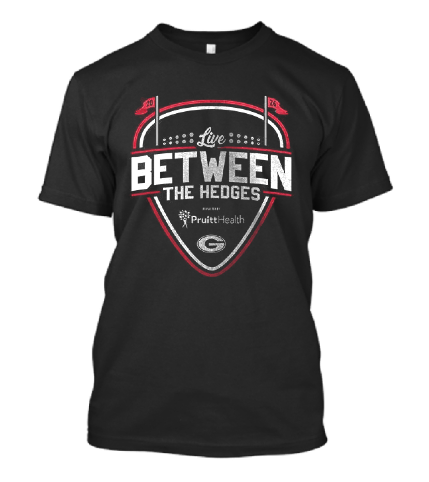 Live Between The Hedges Georgia Bulldogs Presented By Piedmont G T-Shirt