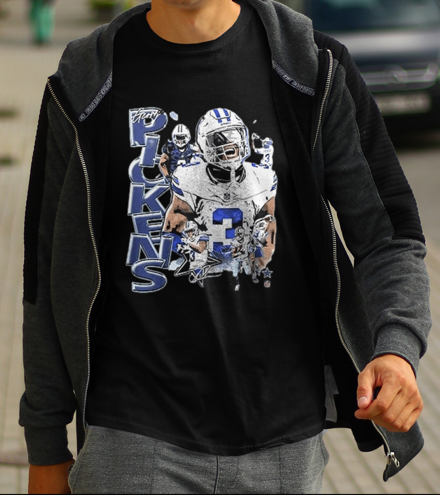 Dallas Cowboys George Pickens Player 3 Star Fans Collection T-Shirt