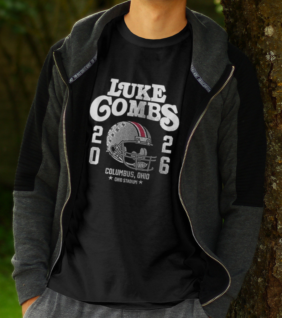 Luke Combs 2026 Columbus Ohio Stadium Helmet T-Shirt