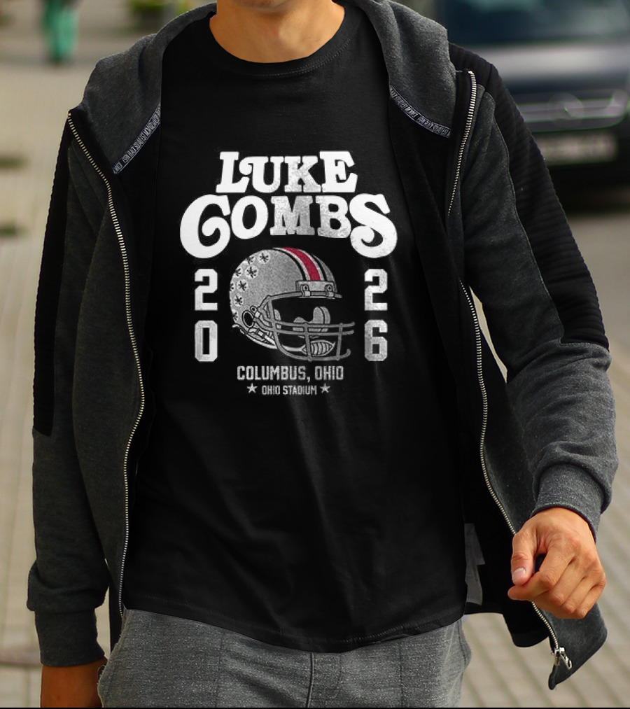 Luke Combs 2026 Columbus Ohio Stadium Helmet T-Shirt
