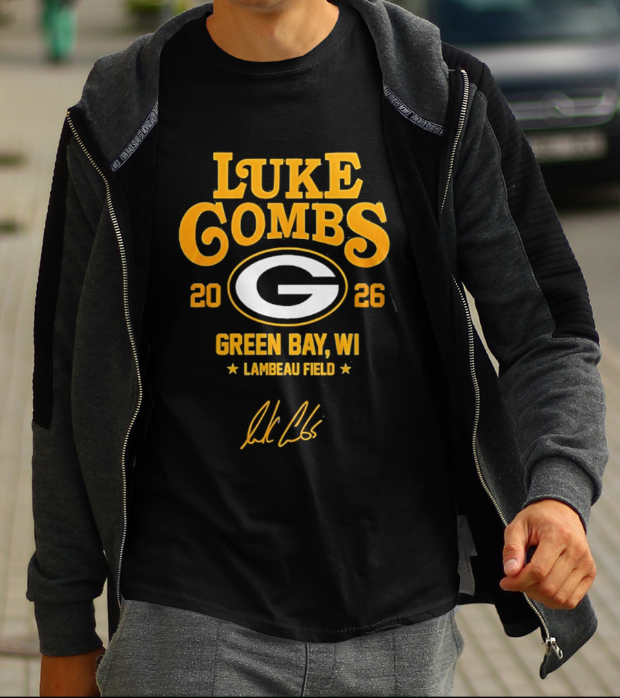 Luke Combs 2026 Green Bay WI Lambeau Field Packers Tour T-Shirt