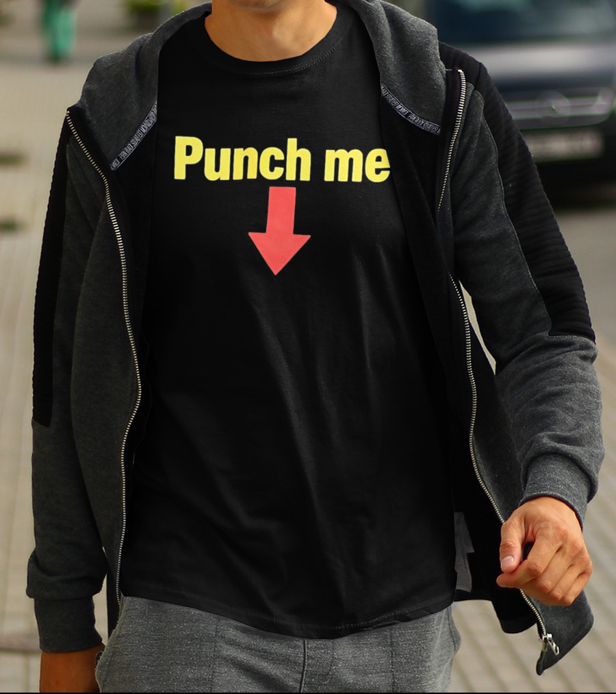 Punch Me Red Arrow Yellow T-Shirt