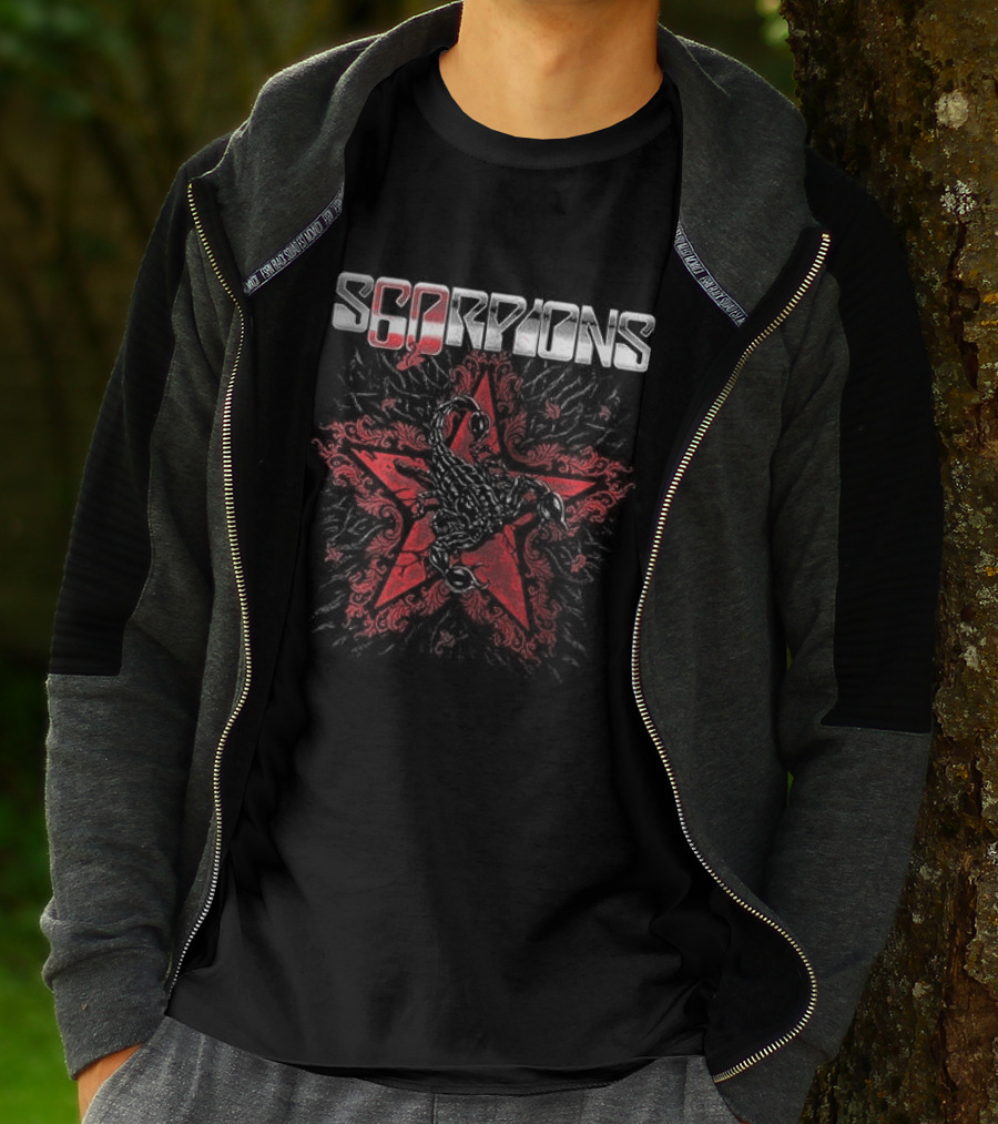 Scorpions Blowing With The Wind Of Change Red Burst T-Shirt