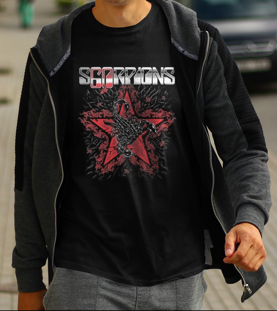 Scorpions Blowing With The Wind Of Change Red Burst T-Shirt