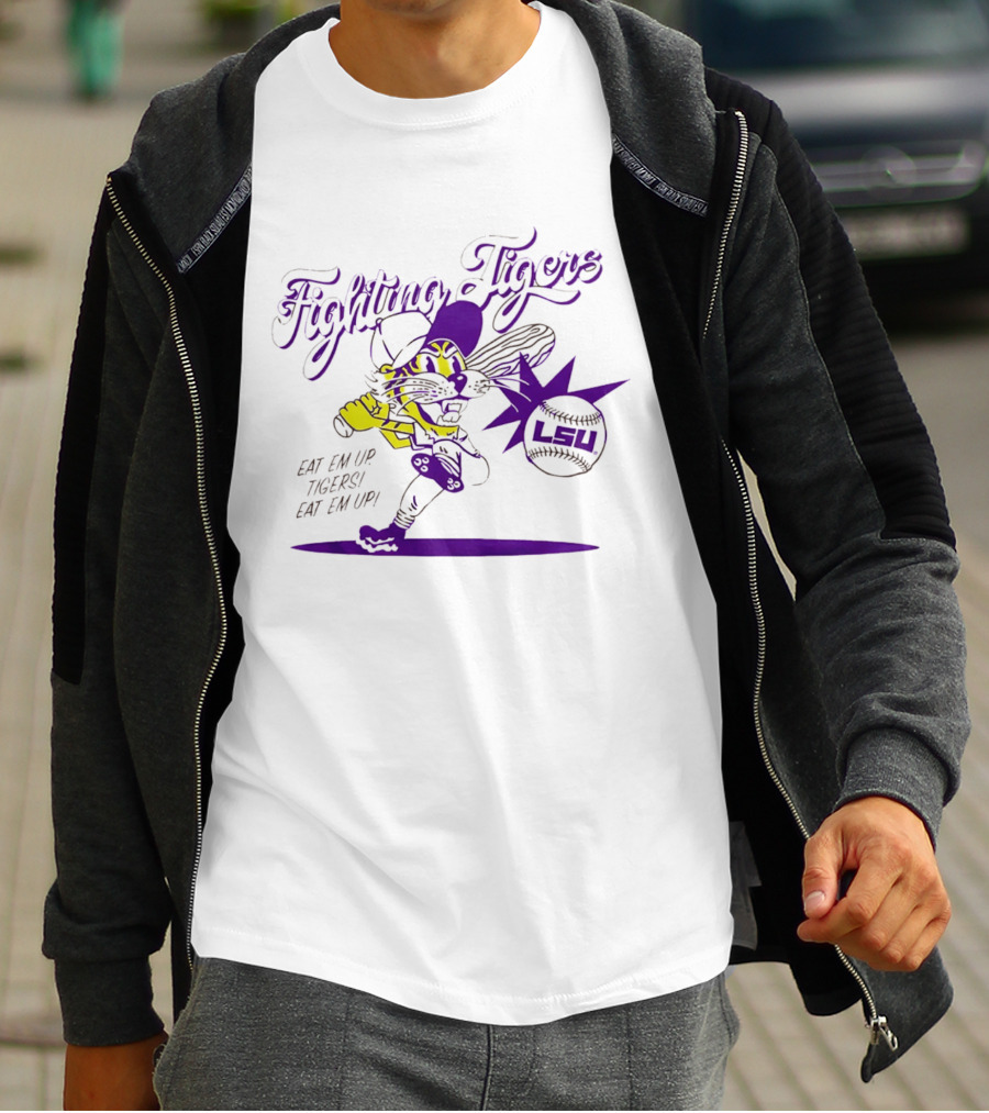 LSU Baseball Fighting Tigers Eat Em Up Tigers Eat Em Up T-Shirt