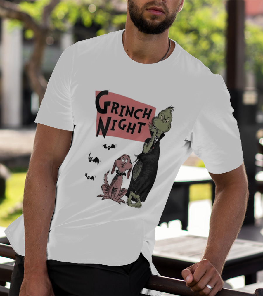 Grinch And Max Halloween Night Spooky Scene T-Shirt