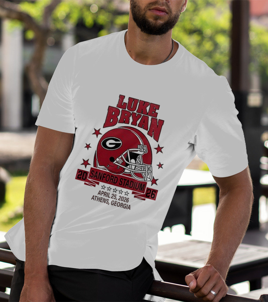 Luke Bryan Sanford Stadium April 26 2026 Athens Georgia Helmet T-Shirt