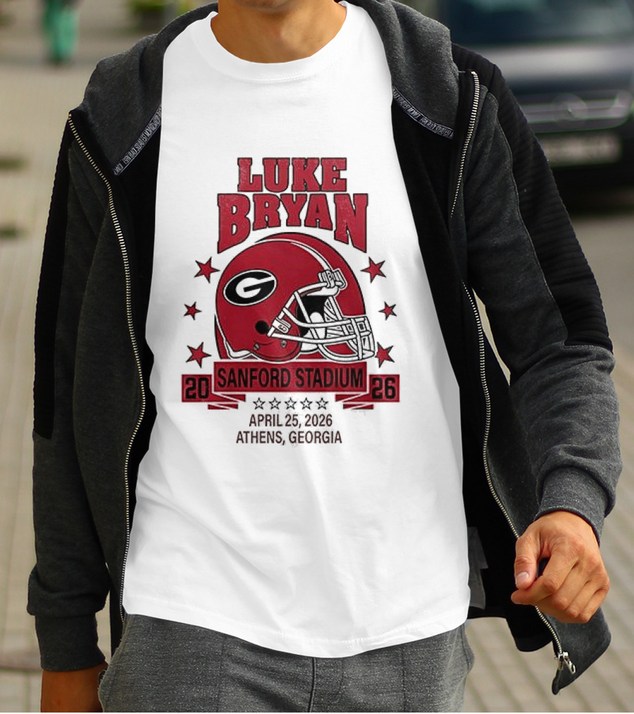 Luke Bryan Sanford Stadium April 26 2026 Athens Georgia Helmet T-Shirt