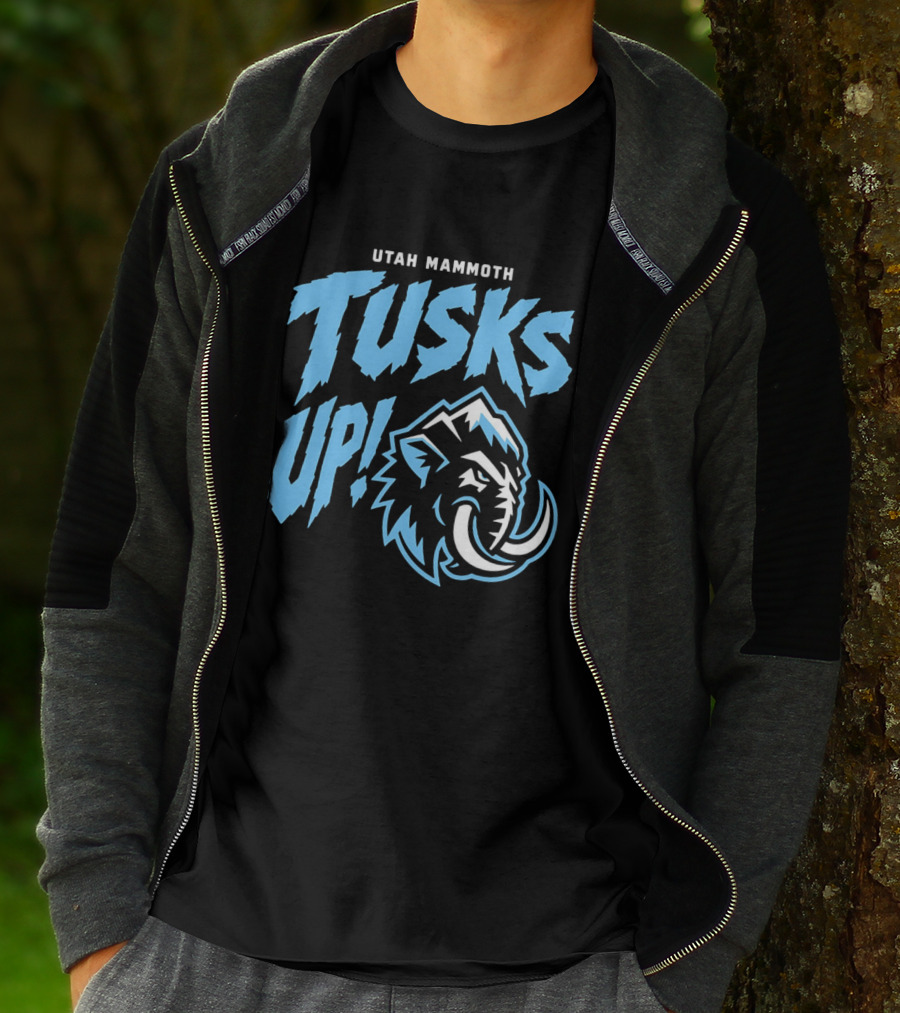 Utah Mammoth Tusks Up Fierce Mammoth Head T-Shirt