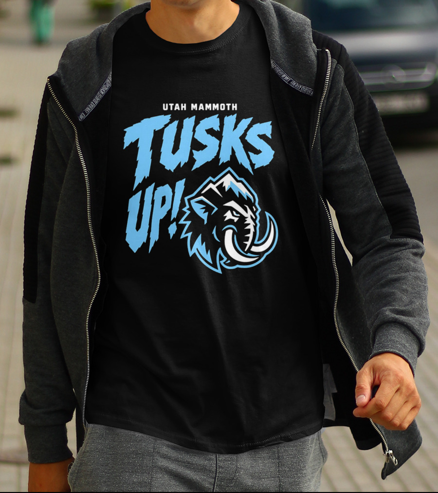 Utah Mammoth Tusks Up Fierce Mammoth Head T-Shirt