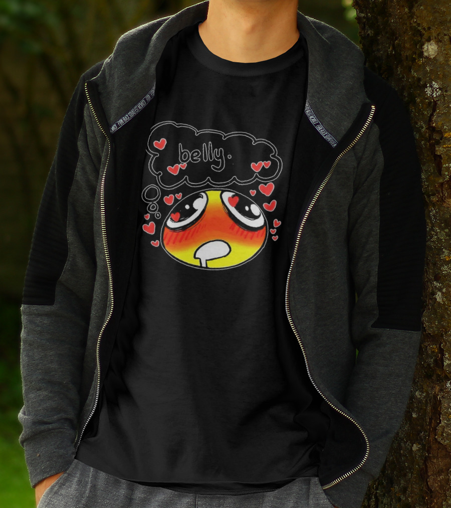 Belly Emoji Meme Cute Heart Love Doodle T-Shirt