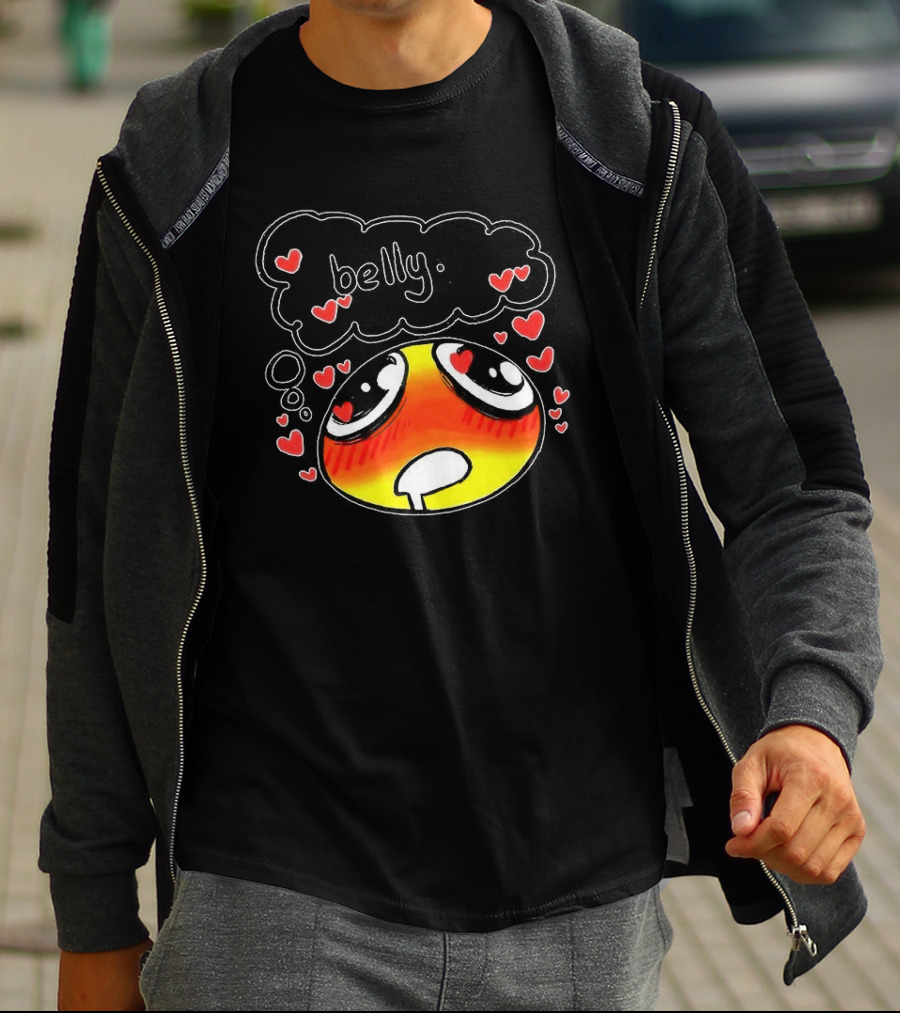 Belly Emoji Meme Cute Heart Love Doodle T-Shirt