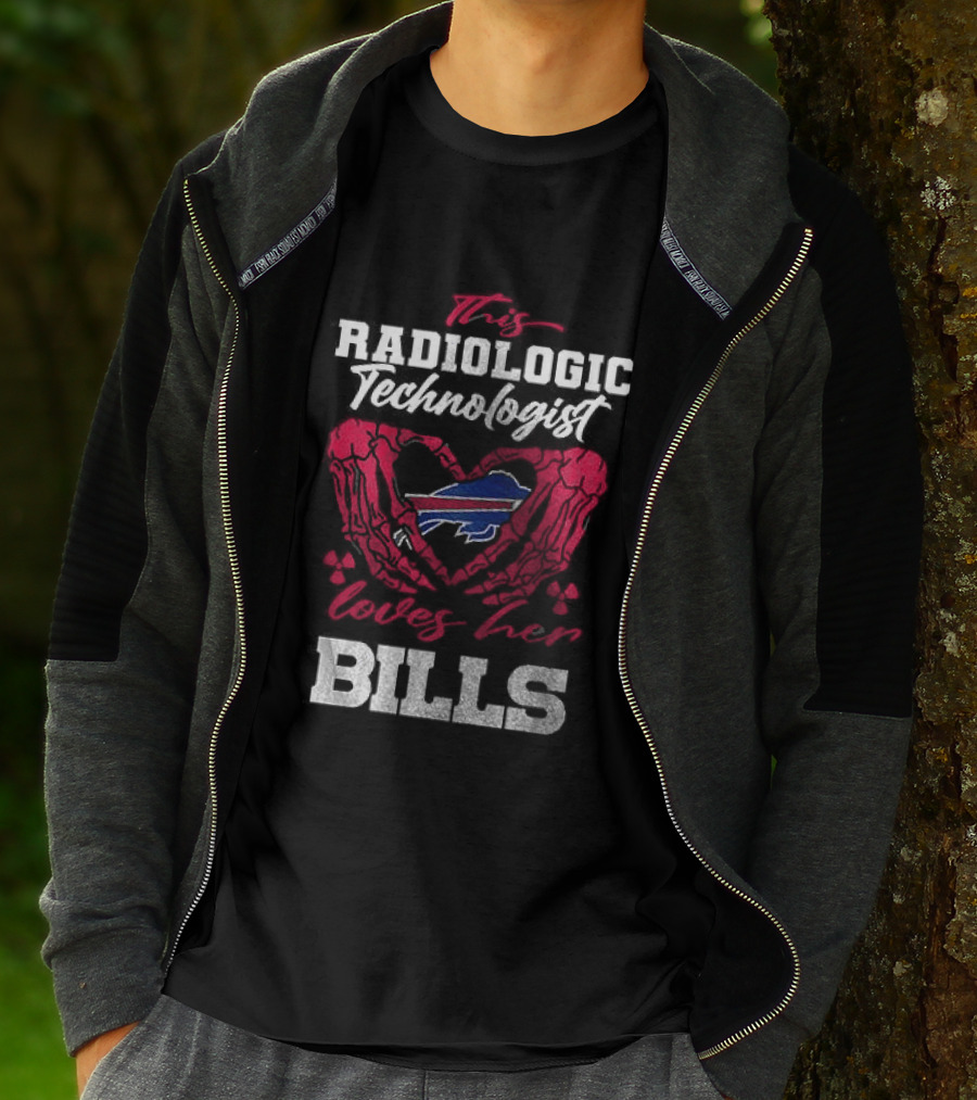 Buffalo Bills Radiologic Technologist Loves Heart Skeleton T-Shirt
