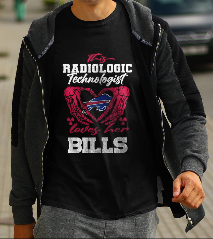 Buffalo Bills Radiologic Technologist Loves Heart Skeleton T-Shirt