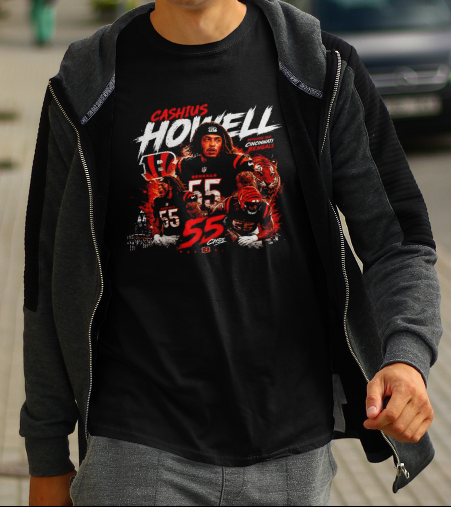 Cashius Howell Cincinnati Bengals 55 Tigers Football T-Shirt