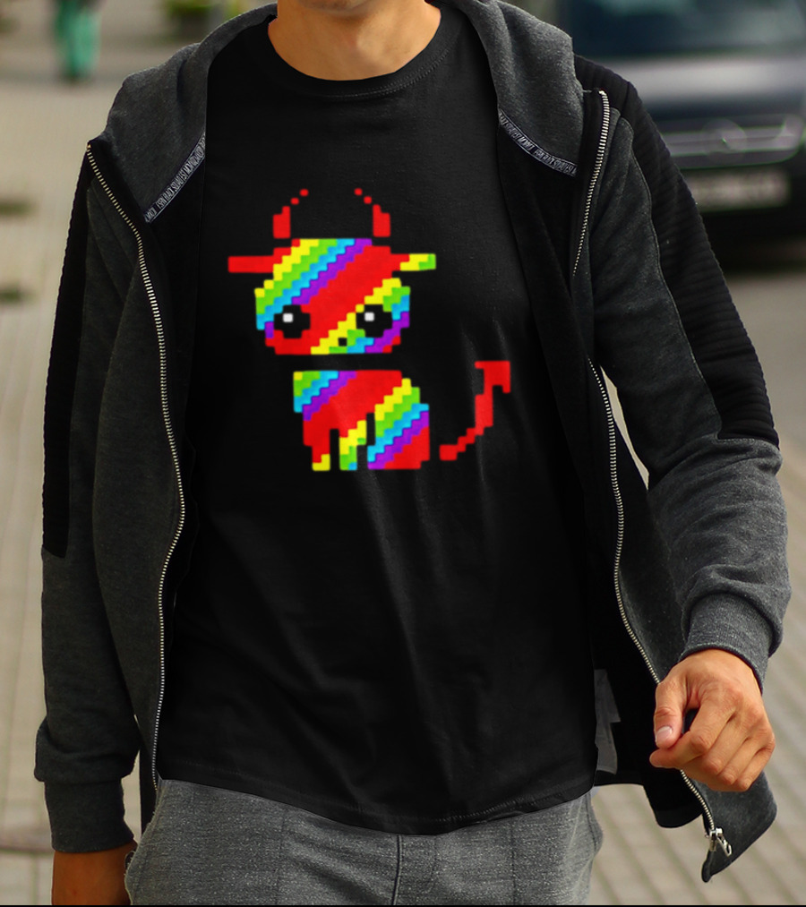 Nyan Cat Heavy Metal Devil Pixel Rainbow Devil Cat T-Shirt