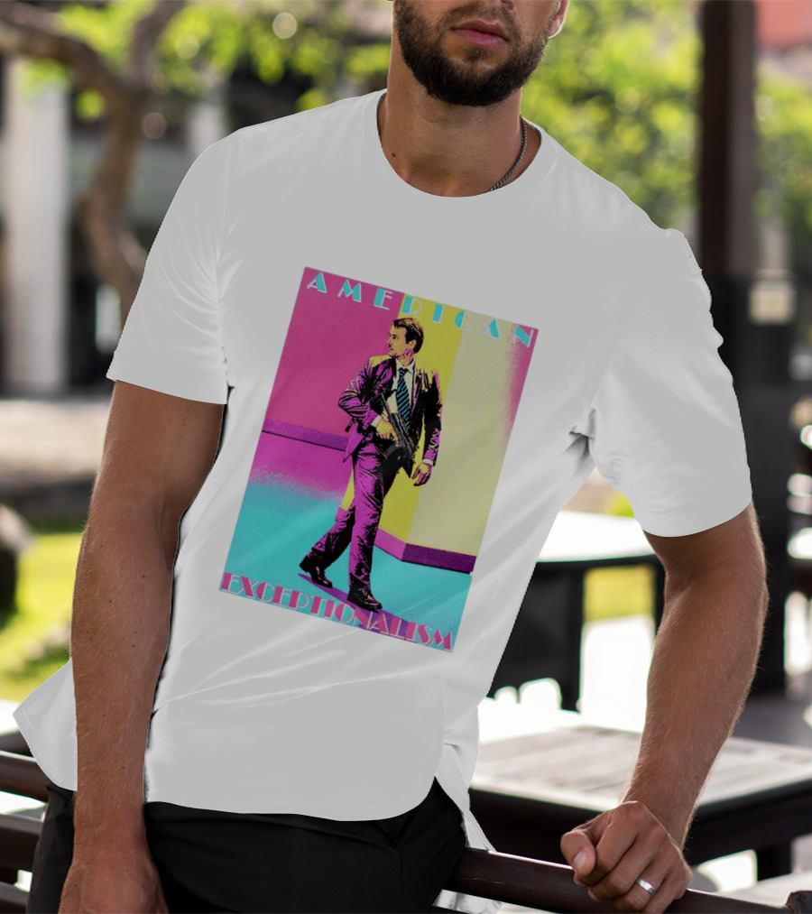 American Exceptionalism Retro Pop Art Style Man With Gun T-Shirt