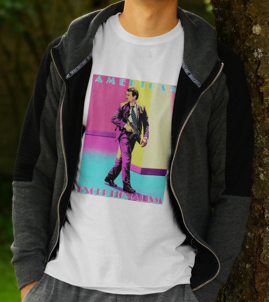 American Exceptionalism Retro Pop Art Style Man With Gun T-Shirt