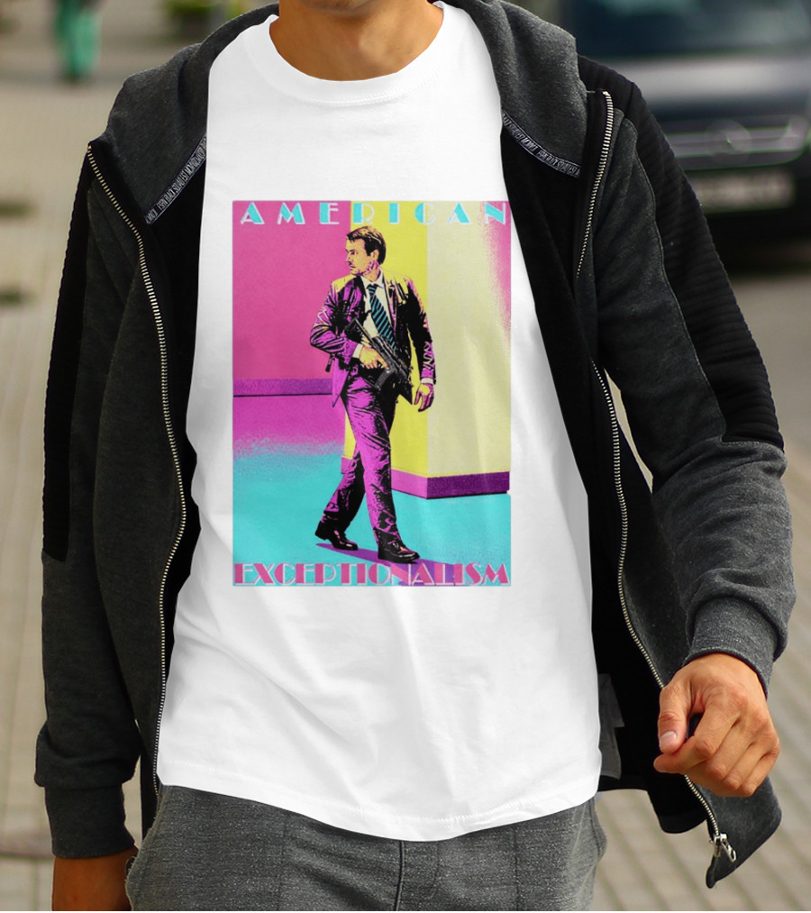 American Exceptionalism Retro Pop Art Style Man With Gun T-Shirt
