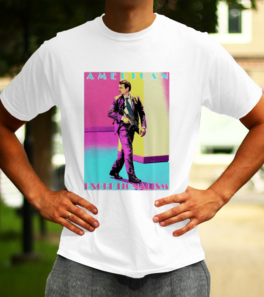 American Exceptionalism Retro Pop Art Style Man With Gun T-Shirt
