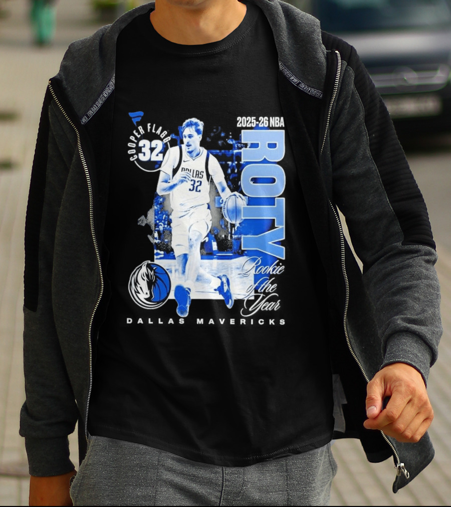 Cooper Flagg Dallas Mavericks 2025 26 NBA ROTY Rookie Of The Year 32 T-Shirt