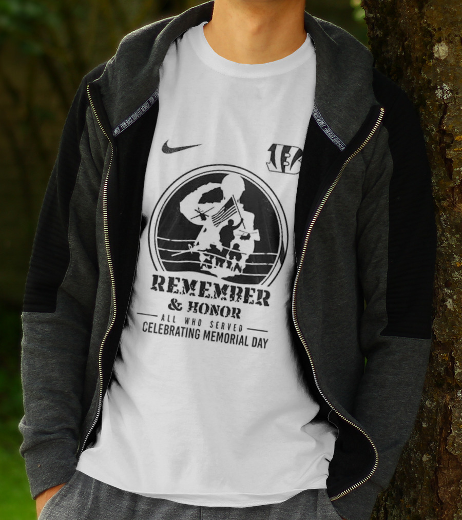 Nike Cincinnati Bengals Remember And Honor All Gave Some Celebrating Memorial Day T-Shirt