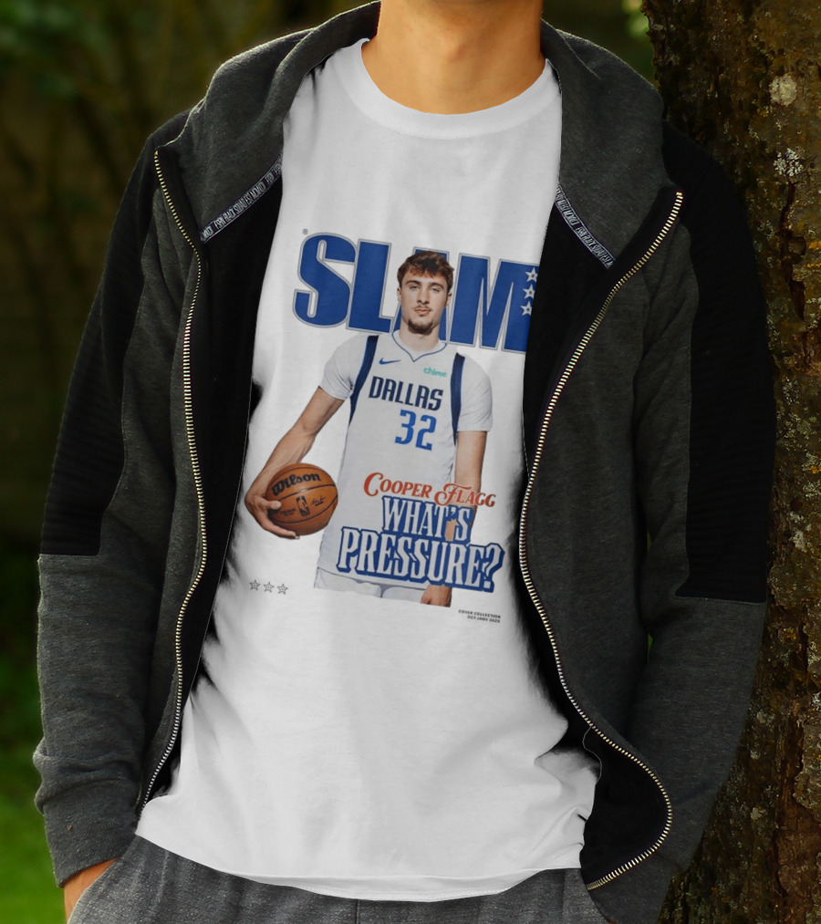 SLAM Cover Cooper Flagg Dallas 32 Rookie What's Pressure Basketball 2026 T-Shirt