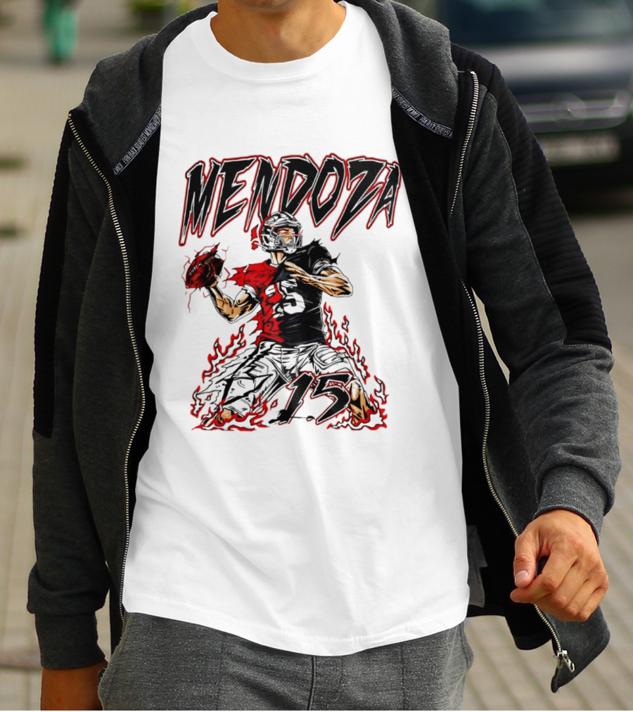 Fernando Mendoza Raiders 15 Hand Drawn Football Athlete T-Shirt