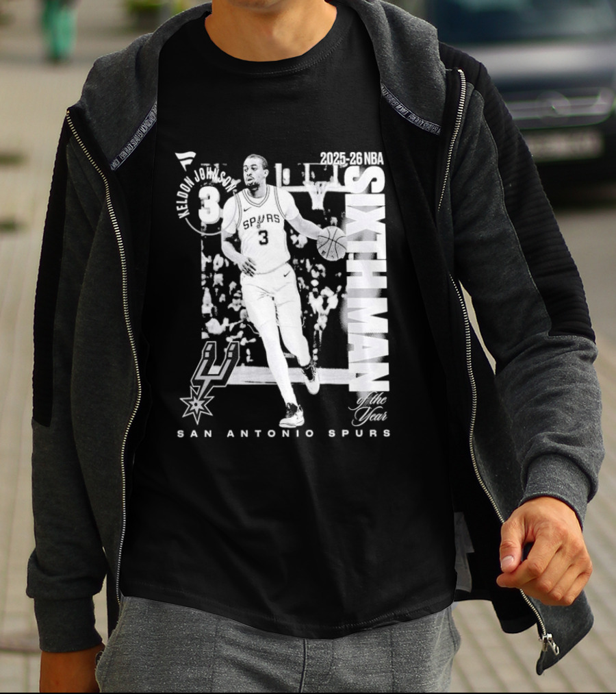 Keldon Johnson 2025 26 Sixth Man San Antonio Spurs NBA Legacy T-Shirt