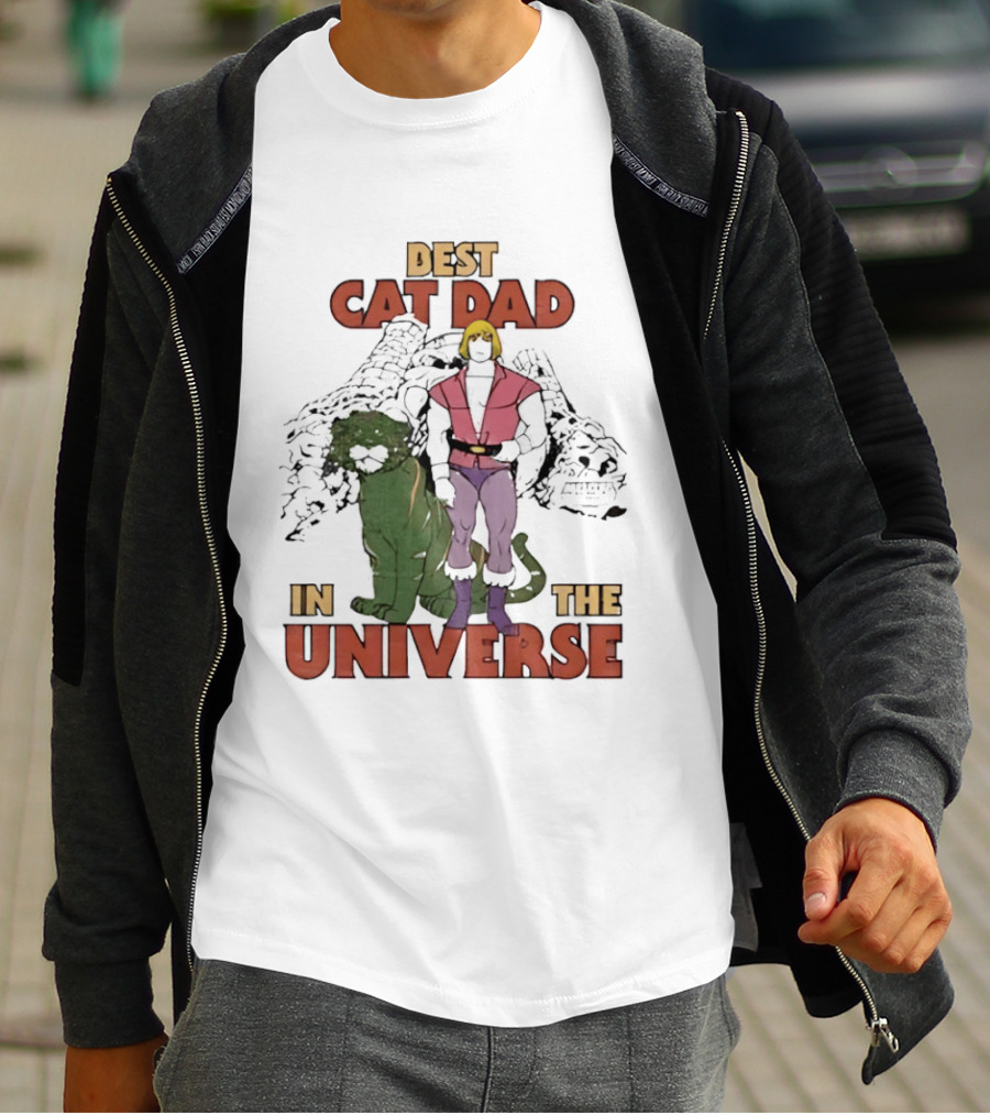 Masters Of The Universe Best Cat Dad In The Universe Heroic He Man And Battle Cat T-Shirt