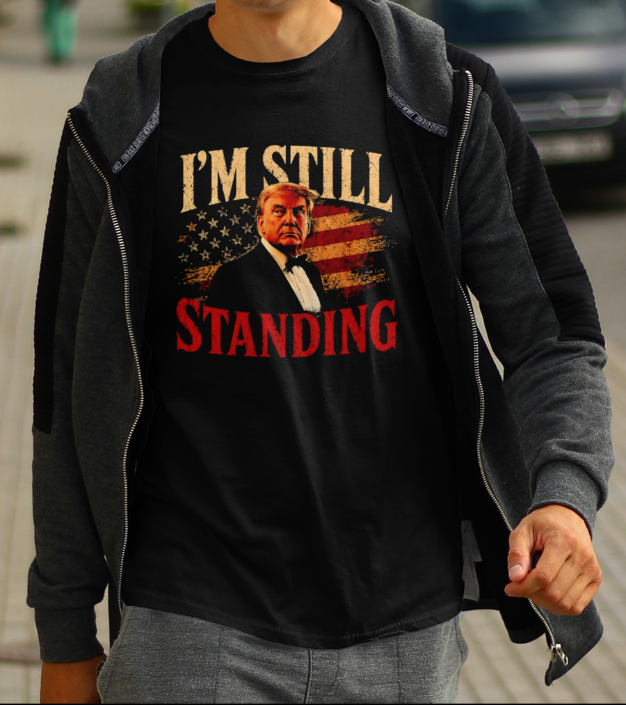 I'm Still Standing Trump American Flag T-Shirt