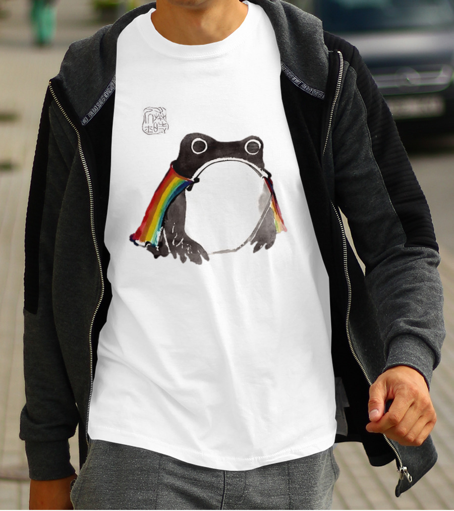 Pride Frog Rainbow Cloak Cheerful Vibe T-Shirt