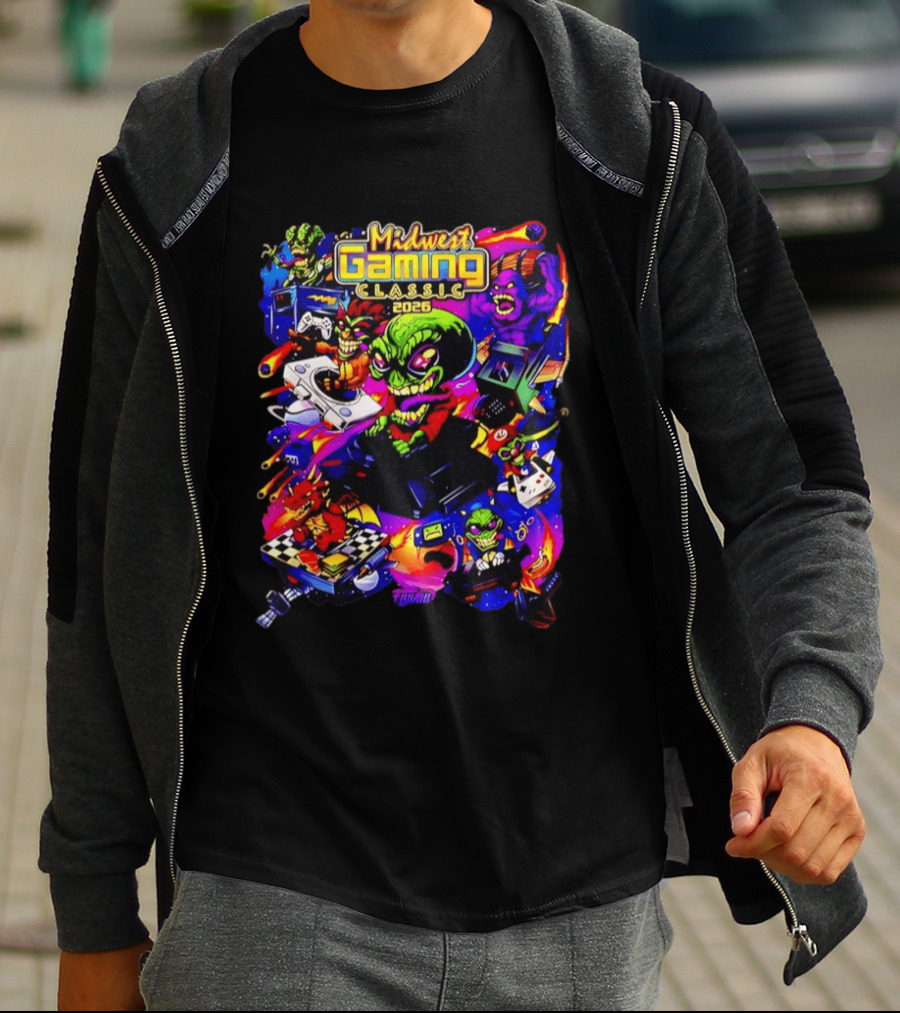 Midwest Gaming Classic 2026 Alien Retro Video Game Characters T-Shirt